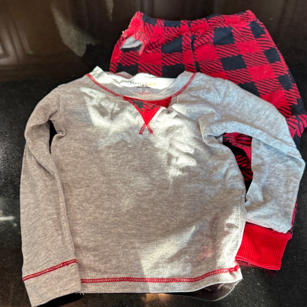 Plaid Red and Gray Kids soft Pajamas